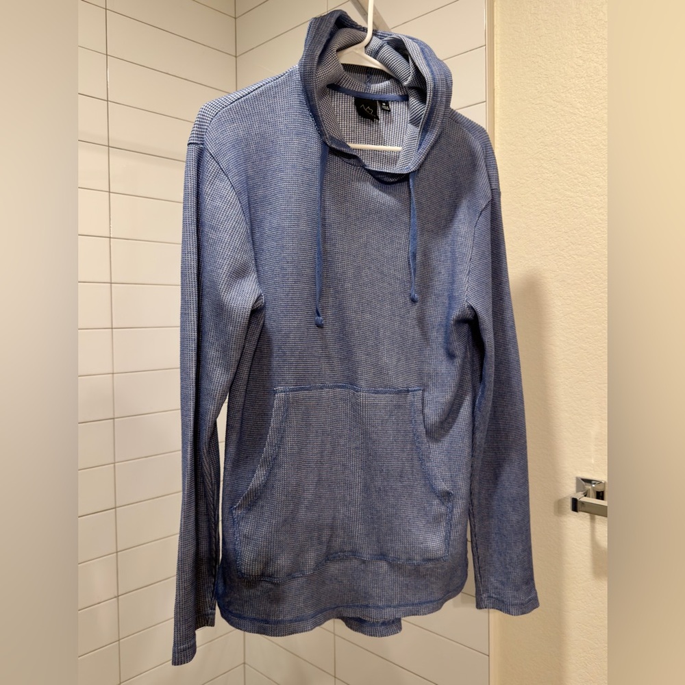 Burnside • Blue Grid Textured Hoodie • Men’s Size Medium
